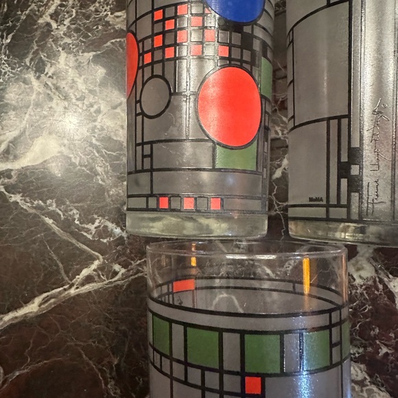 MOMA Frank Lloyd Wright Set of 3 Glasses - Picture 3 of 3